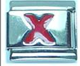 Red letter - X - 9mm Italian charm